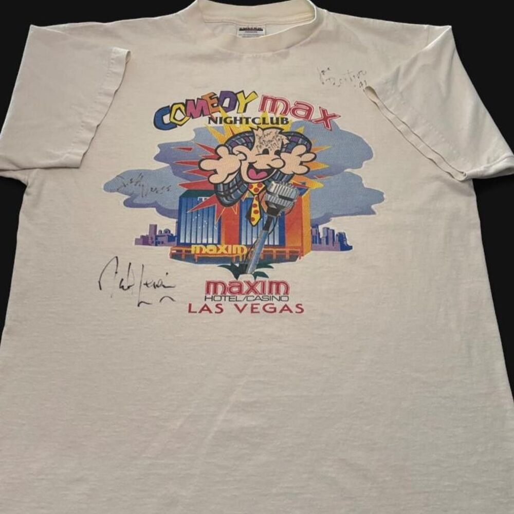 Vintage Maxim Comedy Max Las Vegas T-Shirt XL 90s Graphic Signed